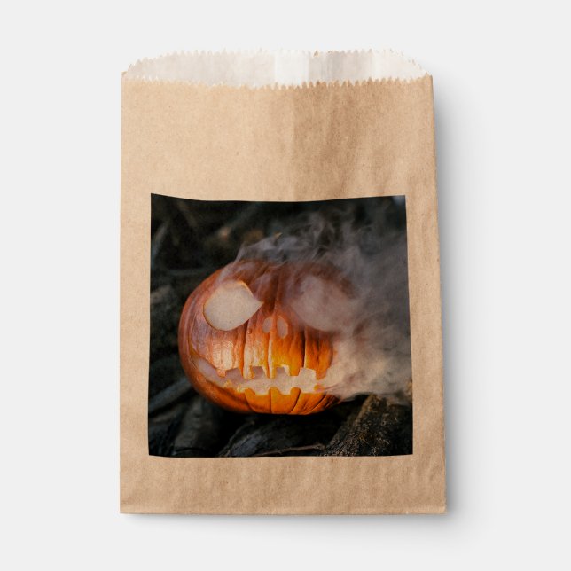 Headless Horseman's Jack-o-Lantern Head a Flame Favor Bag (Front)