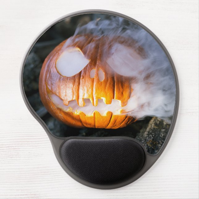 Headless Horseman's Jack-o-Lantern Head a Flame Gel Mouse Pad (Front)