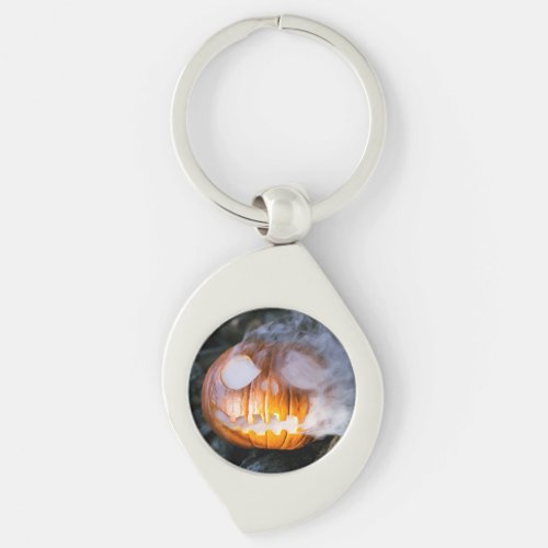 Headless Horsemans Jack_o_Lantern Head a Flame Keychain