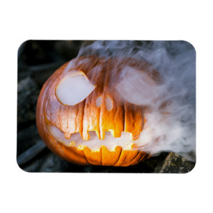 Headless Horseman's Jack-o-Lantern Head a Flame Magnet