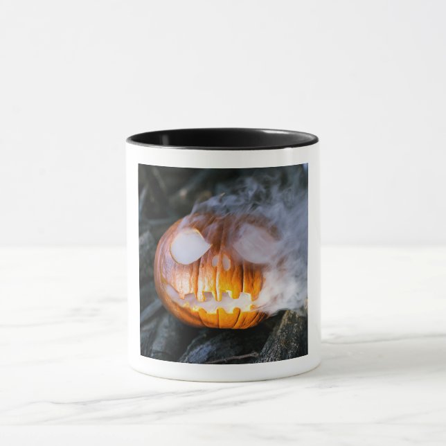 Headless Horseman's Jack-o-Lantern Head a Flame Mug (Center)