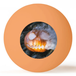 Headless Horseman's Jack-o-Lantern Head a Flame Ping Pong Ball