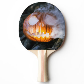 Headless Horseman's Jack-o-Lantern Head a Flame Ping Pong Paddle