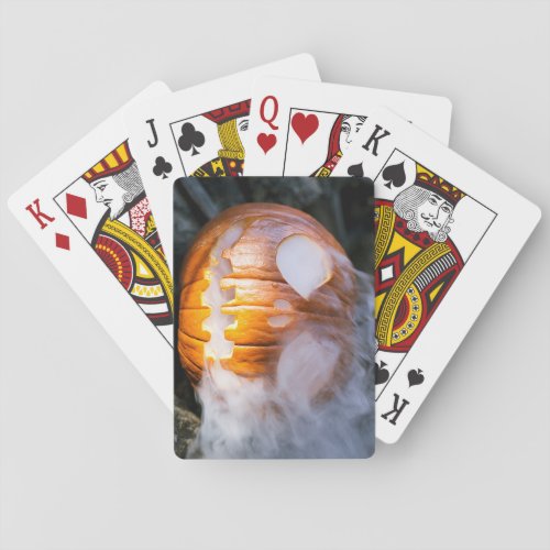 Headless Horsemans Jack_o_Lantern Head a Flame Poker Cards