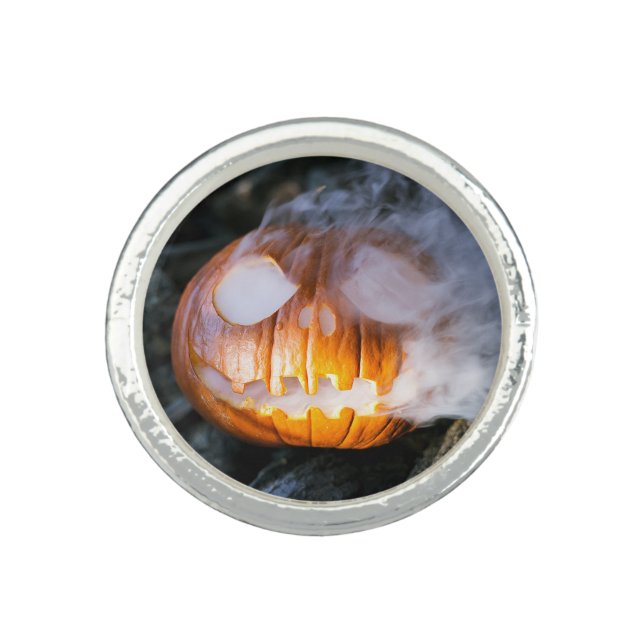 Headless Horseman's Jack-o-Lantern Head a Flame Ring (Front)