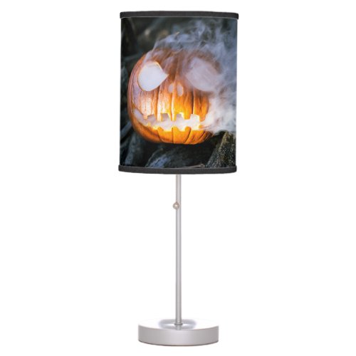 Headless Horsemans Jack_o_Lantern Head a Flame Table Lamp