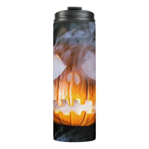 Headless Horsemans Jack_o_Lantern Head a Flame Thermal Tumbler