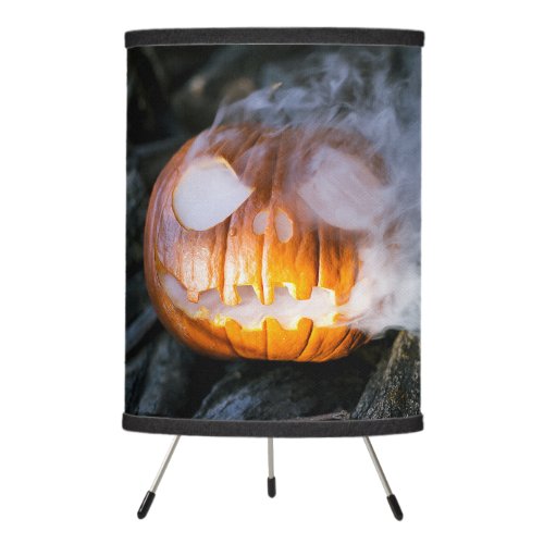 Headless Horsemans Jack_o_Lantern Head a Flame Tripod Lamp