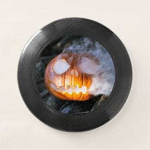 Headless Horseman's Jack-o-Lantern Head a Flame Wham-O Frisbee