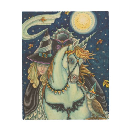 HEADLESS HORSEWOMAN GOTH WITCH UNICORN OWL WOOD WALL ART