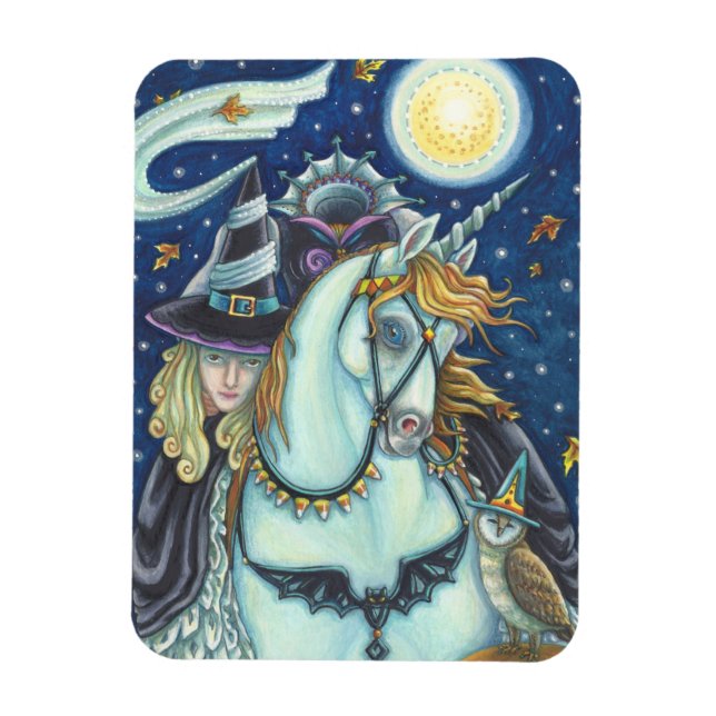 HEADLESS HORSEWOMAN, UNICORN & OWL, SLEEPY HOLLOW MAGNET (Vertical)