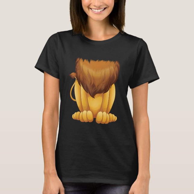 Headless Lion Funny Big Cat Halloween Costume T-Shirt (Front)
