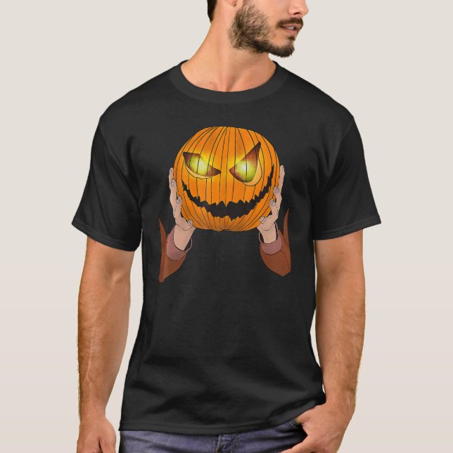 Headless Men Costume Pumpkin Head For Halloween Pa T-Shirt (Front)