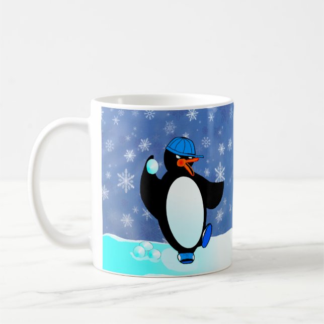 Headless snowman! Naughty penguin! Coffee Mug (Left)