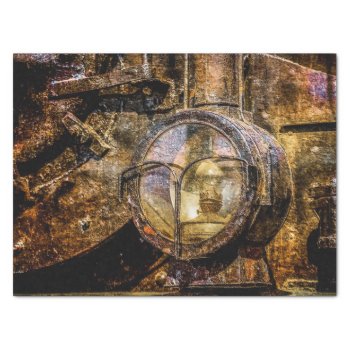 Headlight Of The Retro Steam Train Tissue Paper by DigitalSolutions2u at Zazzle