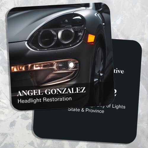 Headlight Restoration Square Business Card