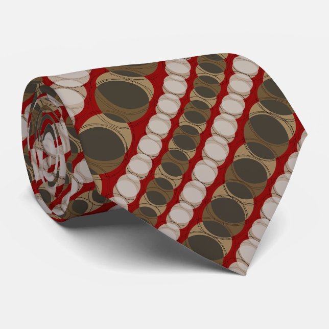 Headlights Polka Dot Striped Red Two-sided Tie (Rolled)