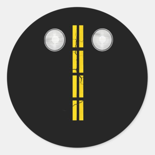 Headlights With Road Markings Halloween Classic Round Sticker