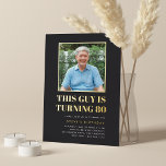 Headline 80th Birthday Party Photo Foil Invitation<br><div class="desc">Celebrate his milestone birthday with these festive party invitations featuring "this guy is turning 80" in gold foil lettering and a favorite photo outlined in gold. Personalize with your party details beneath.</div>
