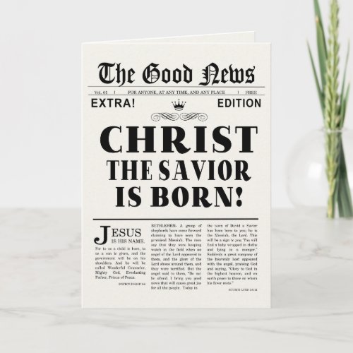 Headline Christmas Card Newspaper
