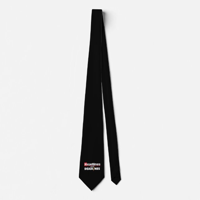 Headlines and Deadlines Journalism Journalist Gift Neck Tie (Front)
