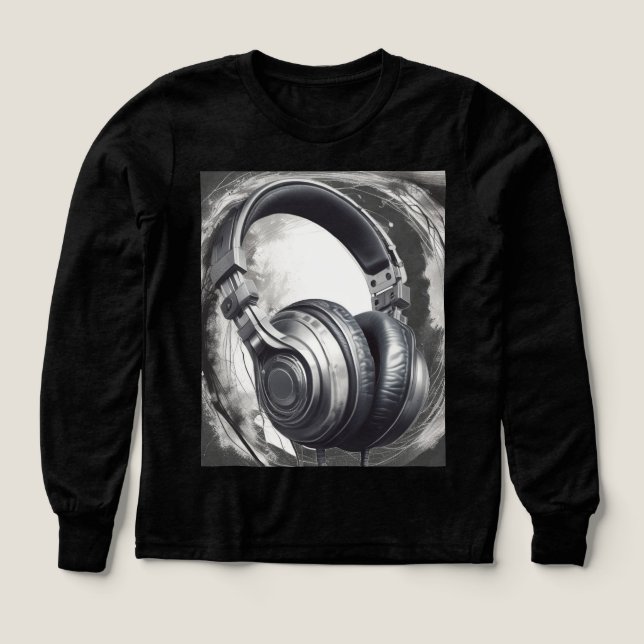 Headphone Artwork Music Lover Tri-Blend Shirts (Design Front)