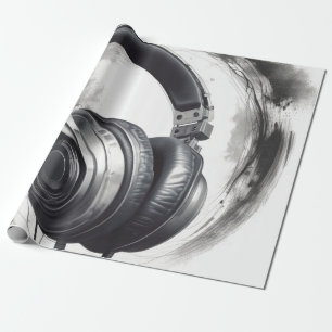 Headphone Artwork Music Lover Wrapping Paper