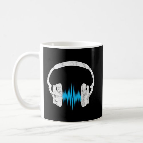 Headphone Music Pulse Frequency Sound Wave Musicia Coffee Mug