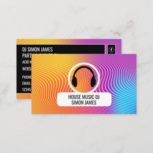 Headphone Music Wave Logo Professional DJ Business Card