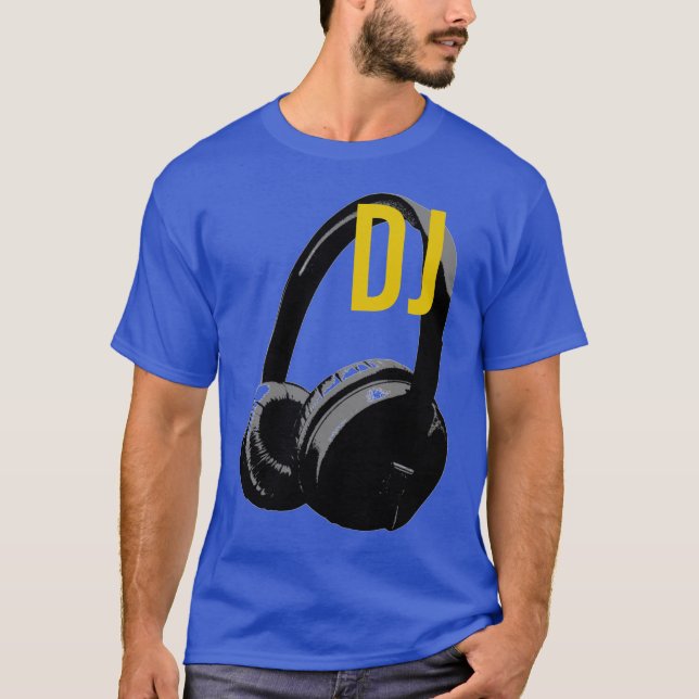 Headphone Pop Art DJ Disc Jockey Retro T-Shirt (Front)