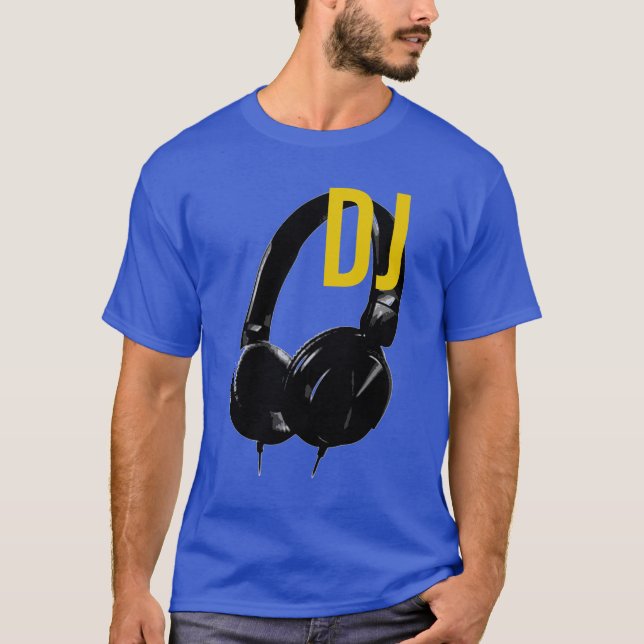 Headphone Pop Art DJ Disc Jockey T-Shirt (Front)