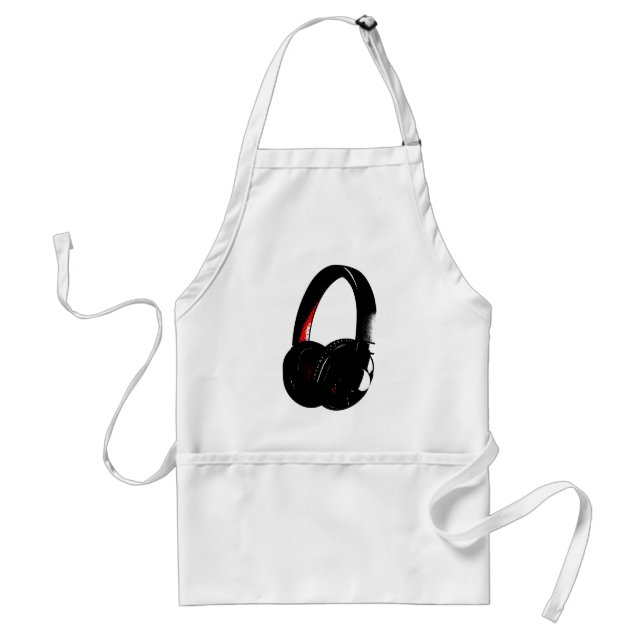 Headphone Pop Art Head Phone Adult Apron (Front)