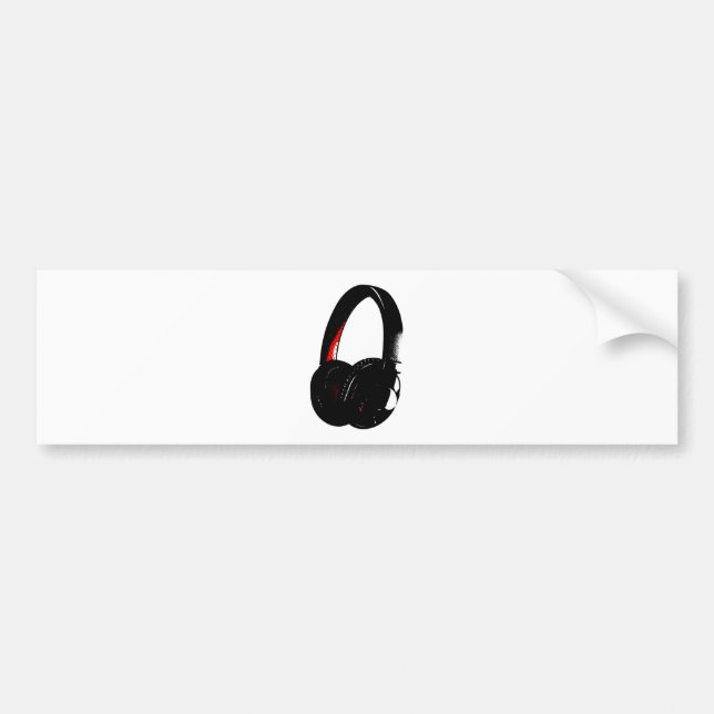 Headphone Pop Art Head Phone Bumper Sticker (Front)