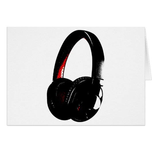 Headphone Pop Art Head Phone Cards (Front Horizontal)
