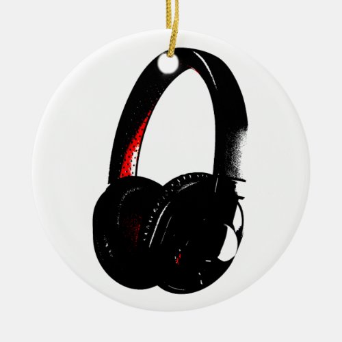 Headphone Pop Art Head Phone Ceramic Ornament