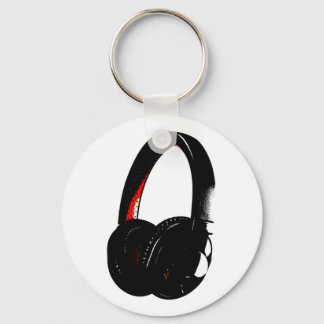 Headphone Pop Art Head Phone Keychain
