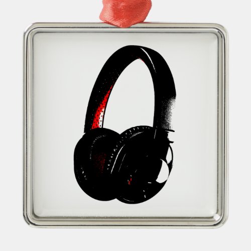 Headphone Pop Art Head Phone Metal Ornament