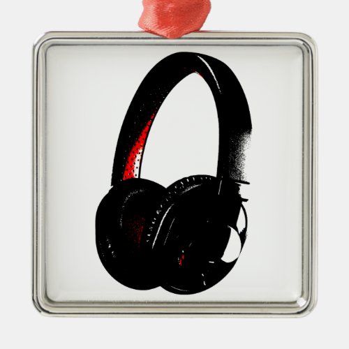 Headphone Pop Art Head Phone Metal Ornament