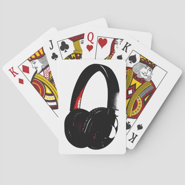 Headphone Pop Art Head Phone Poker Cards (Back)