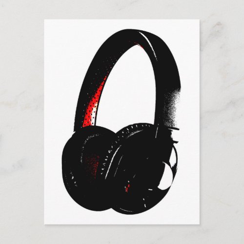 Headphone Pop Art Head Phone Postcard