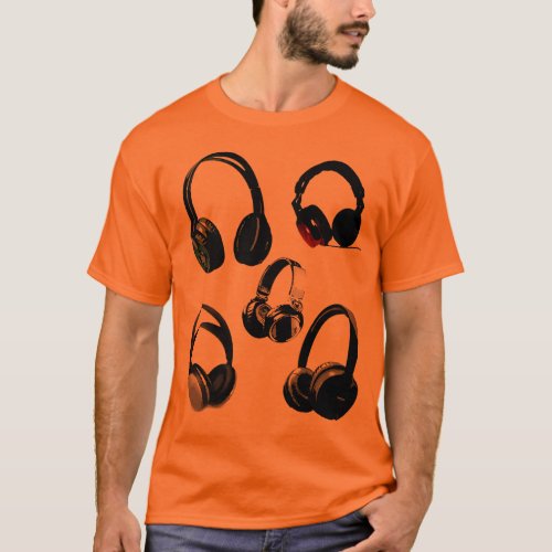 Headphone Silhouettes Pop Art T_Shirt