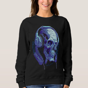 Headphone Skull DJ Halloween Creepy Sweatshirt