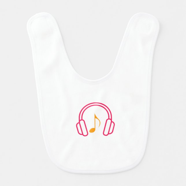 Headphone with staff baby bib (Front)