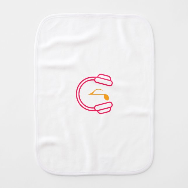 Headphone with staff baby burp cloth (Front)