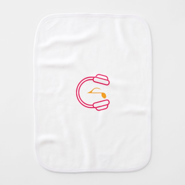 Headphone with staff baby burp cloth (Front)