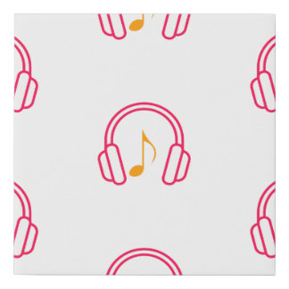 Headphone with staff faux canvas print