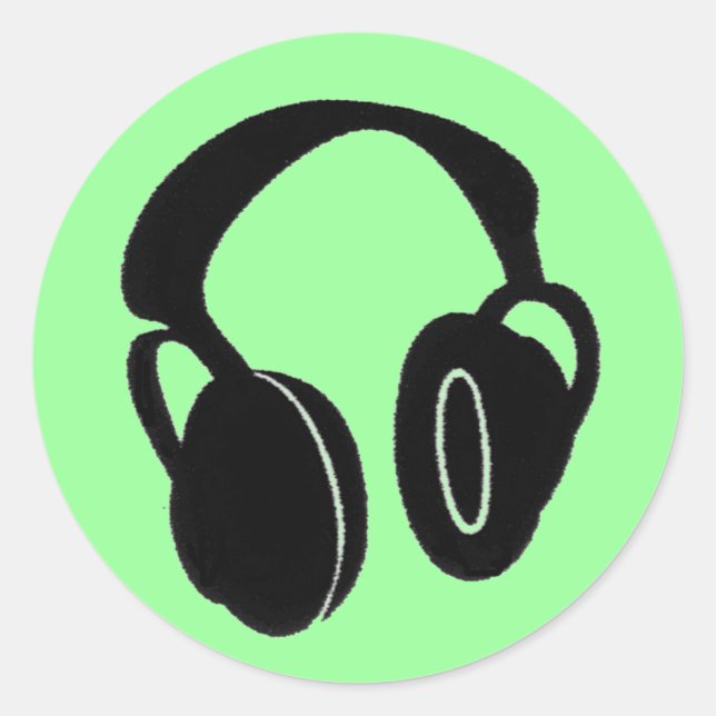 Headphones1-0 Classic Round Sticker (Front)