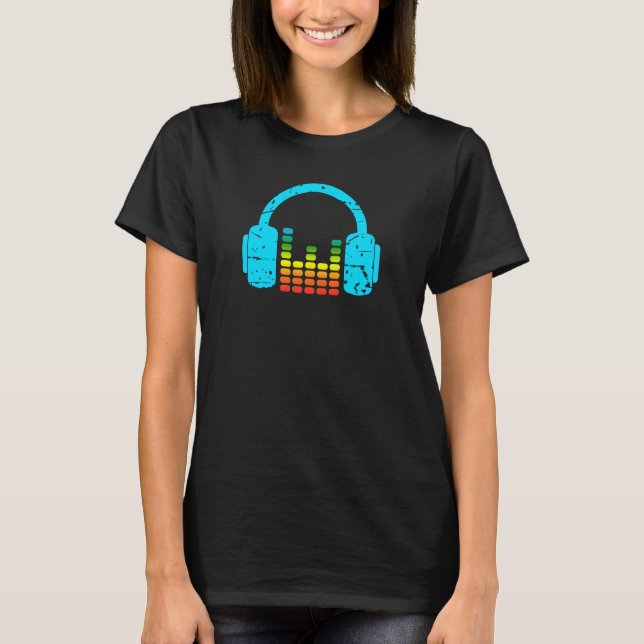 Headphones And Power Equalizer Audiophile T-Shirt (Front)