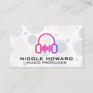 Headphones and Soundwave Logo Business Card