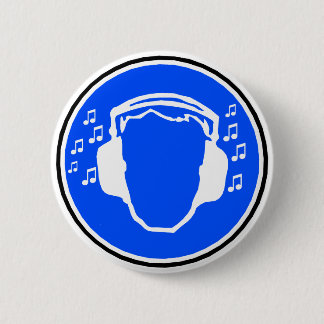 Headphones Badge Pinback Button